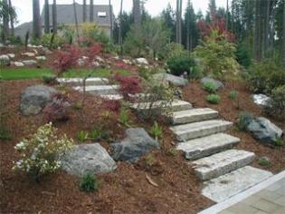 Granite block steps.